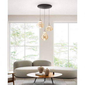 Fabas Luce - Modello: Deva - Lampada a sospensione dal design moderno a LED con 3 diffusori in vetro - Attacco Lampadina: Led Integrato - 3 Lampadine - Watt 42W - Lumen 4530 - Dimmerabile: SI - Gradi Kelvin 2700K-3000K-4000K - Grado di Protezione: IP20 - Classe Energetica: E - SKU: 3774-47 