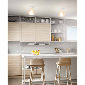 Fabas Luce - Modello: Lila - Plafoniera piccola in metallo con diffusore in vetro dal design moderno - Attacco Lampadina: E27 - 1 Lampadina - Watt 40W - Dimmerabile: NO - Grado di Protezione: IP20 - SKU: 3481-61 