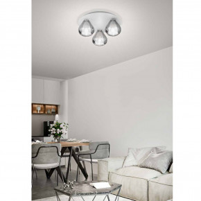 Fabas Luce - Modello: Lila - Plafoniera rotonda in metallo con 3 diffusori in vetro dal design moderno - Attacco Lampadina: E14 - 3 Lampadine - Watt 40W - Dimmerabile: NO - Grado di Protezione: IP20 - SKU: 3481-65 