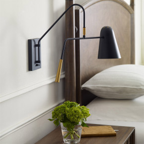 Feiss - Modello: Simon - Lampada da parete moderna con struttura e diffusore in acciaio - Colore: Nero - Attacco Lampadina: E27 - 1 Lampadina - Watt 60W - Dimmerabile: NO - Grado di Protezione: IP20 - Classe Energetica: A - SKU: FE-SIMON1 - Codice EAN: 5024005393719 