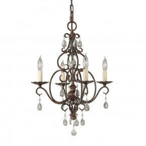Feiss - Modello: Chateau - Lampadario medio in stile rustico in acciaio e dettagli in cristallo con 4 luci - Colore: Bronzo - Attacco Lampadina: E14 - 4 Lampadine - Watt 60W - Dimmerabile: NO - Grado di Protezione: IP20 - Classe Energetica: A - SKU: FE-CHATEAU4 - Codice EAN: 5024005004790 
