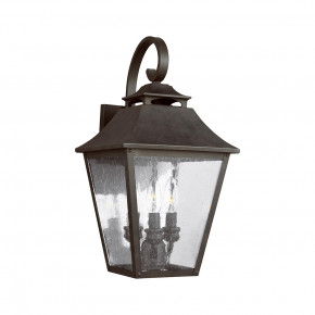 Feiss - Modello: Galena - Lanterna da parete grande in acciaio e diffusore rustico in vetro a 3 luci - Colore: Grigio Scuro - Attacco Lampadina: E14 - 3 Lampadine - Watt 40W - Dimmerabile: NO - Grado di Protezione: IP44 - Classe Energetica: A - SKU: FE-GALENA2-L-SBL - Codice EAN: 5024005713111 