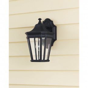 Feiss - Modello: Cotswold Lane - Lanterna da parete rustica piccola in alluminio con diffusore in vetro a 1 luce - Colore: Nero - Attacco Lampadina: E27 - 1 Lampadina - Watt 100W - Dimmerabile: NO - Grado di Protezione: IP44 - Classe Energetica: A - SKU: FE-COTSLN2-S-BK - Codice EAN: 5024005228110 