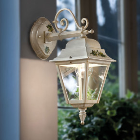 FerroLuce - Modello: Gorizia - Applique da parete da esterno con paralume in ceramica decorata a mano - Attacco Lampadina: E27 - 1 Lampadina - Watt 60W - Dimmerabile: NO - Grado di Protezione: IP43 - Classe Energetica: A - SKU: A100-BO-04.DEC.UOO - Codice EAN: 8056598470789 