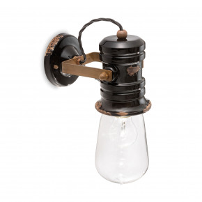 FerroLuce - Modello: Urban - Applique da parete in ceramica dal design industrial - Attacco Lampadina: E27 - 1 Lampadina - Watt 53W - Dimmerabile: NO - Grado di Protezione: IP20 - Classe Energetica: A - SKU: C1743 