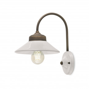 FerroLuce - Modello: Colors - Applique da parete in metallo e diffusore in ceramica dallo stile industrial - Attacco Lampadina: E27 - 1 Lampadina - Watt 77W - Dimmerabile: NO - Grado di Protezione: IP20 - Classe Energetica: A - SKU: C1630 