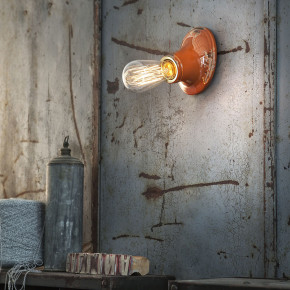 FerroLuce - Modello: Vintage - Applique da parete in stile industrial con diffusore in ceramica - Attacco Lampadina: E27 - 1 Lampadina - Watt 77W - Dimmerabile: NO - Grado di Protezione: IP20 - Classe Energetica: A - SKU: C115 