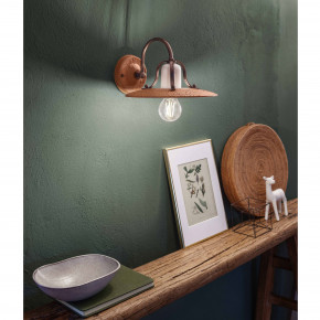 FerroLuce - Modello: Bologna - Applique da parete rustica con diffusore in ceramica decorato a mano - Attacco Lampadina: E27 - 1 Lampadina - Watt 75W - Dimmerabile: NO - Grado di Protezione: IP20 - Classe Energetica: A - SKU: C820-NR-07 - Codice EAN: 8056598472929 