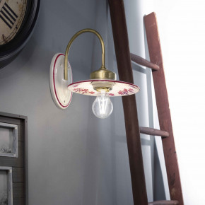 FerroLuce - Modello: Asti - Applique da parete struttura in metallo e paralume in ceramica in stile rustico - Attacco Lampadina: E27 - 1 Lampadina - Watt 75W - Dimmerabile: NO - Grado di Protezione: IP20 - Classe Energetica: A - SKU: C096-OS-08.DEC.LOR - Codice EAN: 8056598471519 