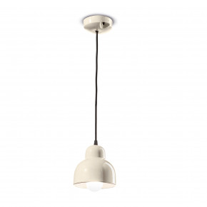 FerroLuce - Modello: Berimbau - Lampada a sospensione con diffusore grande in ceramica dal design moderno decò - Attacco Lampadina: E27 - 1 Lampadina - Watt 53W - Dimmerabile: NO - Grado di Protezione: IP20 - Classe Energetica: A - SKU: C2611 