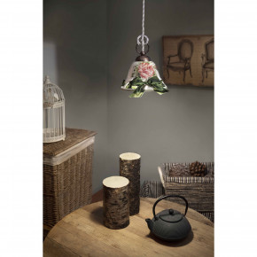 FerroLuce - Modello: Napoli - Lampada a sospensione design rustico con diffusore in ceramica decorato a mano - Attacco Lampadina: E14 - 1 Lampadina - Watt 42W - Dimmerabile: NO - Grado di Protezione: IP20 - Classe Energetica: A - SKU: C360-NR-42.DEC.MOR - Codice EAN: 8056772569018 