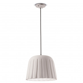 FerroLuce - Modello: Madame Gres - Lampada a sospensione grande con paralume in ceramica dalle linee moderne decò - Attacco Lampadina: E27 - 1 Lampadina - Watt 53W - Dimmerabile: NO - Grado di Protezione: IP20 - Classe Energetica: A - SKU: C2571 