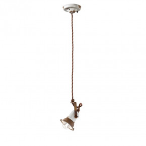 FerroLuce - Modello: Loft - Lampada a sospensione singola dal design industrial con diffusore in ceramica - Attacco Lampadina: E14 - 1 Lampadina - Watt 46W - Dimmerabile: NO - Grado di Protezione: IP20 - Classe Energetica: A - SKU: C1660 