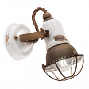 FerroLuce - Modello: Loft - Lampada da parete dal design industrial con diffusore a griglia in ceramica - Attacco Lampadina: E14 - 1 Lampadina - Watt 46W - Dimmerabile: NO - Grado di Protezione: IP20 - Classe Energetica: A - SKU: C1675/1 