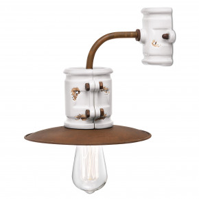 FerroLuce - Modello: Urban - Lampada da parete dal design industrial in ceramica con paralume in metallo - Attacco Lampadina: E27 - 1 Lampadina - Watt 77W - Dimmerabile: NO - Grado di Protezione: IP20 - Classe Energetica: A - SKU: C1524 