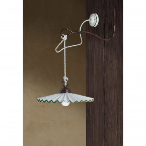 FerroLuce - Modello: L'Aquila - Lampada da parete rustica in metallo diffusore in ceramica decorato a mano - Attacco Lampadina: E27 - 1 Lampadina - Watt 75W - Dimmerabile: NO - Grado di Protezione: IP20 - Classe Energetica: A - SKU: C661-NR-VP - Codice EAN: 8056598472912 