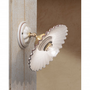 FerroLuce - Modello: L'Aquila - Lampada da parete rustica struttura in metallo e paralume in ceramica - Attacco Lampadina: E27 - 1 Lampadina - Watt 75W - Dimmerabile: NO - Grado di Protezione: IP20 - Classe Energetica: A - SKU: C155-OS-MA - Codice EAN: 8056598472035 