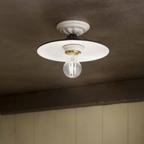 FerroLuce - Modello: Potenza - Lampada da soffitto piccola in stile classico con paralume in ceramica - Attacco Lampadina: E27 - 1 Lampadina - Watt 100W - Dimmerabile: NO - Grado di Protezione: IP20 - Classe Energetica: A - SKU: C005-NE-02 - Codice EAN: 8056772568738 