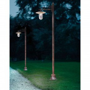 FerroLuce - Modello: Genova - Lampione da esterno in alluminio con paralume in ceramica decorata a mano - Attacco Lampadina: E27 - 1 Lampadina - Watt 60W - Dimmerabile: NO - Grado di Protezione: IP44 - Classe Energetica: A - SKU: A403-NR-56.DEC.FAR - Codice EAN: 8056598470932 