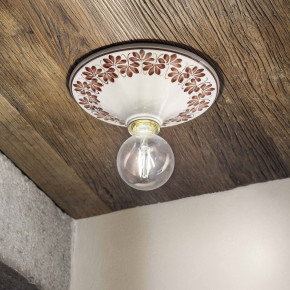 FerroLuce - Modello: Trieste - Plafoniera da soffitto dal design rustico in ceramica decorata a mano - Attacco Lampadina: E27 - 1 Lampadina - Watt 100W - Dimmerabile: NO - Grado di Protezione: IP20 - Classe Energetica: A - SKU: C134-28.DEC.WOM - Codice EAN: 8056598471960 