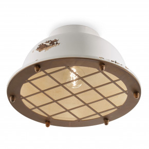 FerroLuce - Modello: Industrial - Plafoniera da soffitto in stile industrial con diffusore in ceramica con griglia - Attacco Lampadina: E27 - 1 Lampadina - Watt 100W - Dimmerabile: NO - Grado di Protezione: IP20 - Classe Energetica: A - SKU: C1760 