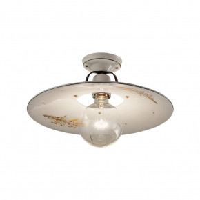 FerroLuce - Modello: Bologna - Plafoniera media rustica con diffusore in ceramica dipinto a mano - Attacco Lampadina: E27 - 1 Lampadina - Watt 75W - Dimmerabile: NO - Grado di Protezione: IP20 - Classe Energetica: A - SKU: C828-NR-29.DEC.AVS - Codice EAN: 8056598472998 