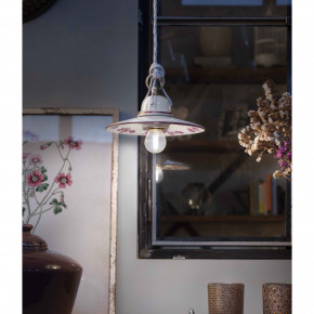 FerroLuce - Modello: Asti - Sospensione con struttura in metallo e paralume in ceramica in stile rustico - Attacco Lampadina: E27 - 1 Lampadina - Watt 75W - Dimmerabile: NO - Grado di Protezione: IP20 - Classe Energetica: A - SKU: C098-OS-08.DEC.LOR - Codice EAN: 8056598471526 