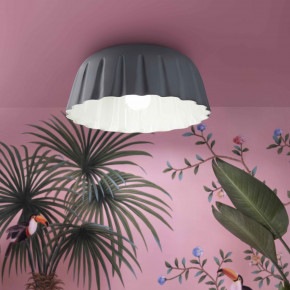 FerroLuce - Modello: Madame Gres - Lampada da soffitto piccola con paralume in ceramica dalle linee moderne decò - Attacco Lampadina: E27 - 1 Lampadina - Watt 53W - Dimmerabile: NO - Grado di Protezione: IP20 - Classe Energetica: A - SKU: C2572 