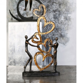 Gilde - Modello: Hearts - Scultura da tavolo con cuori - Colore: Marrone/Oro - SKU: 89269 - Codice EAN: 4001250892694 