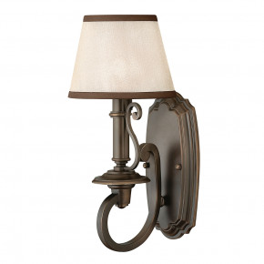 Hinkley - Modello: Plymouth - Applique da parete rustica in acciaio con diffusore in organza a 1 luce - Colore: Bronzo - Attacco Lampadina: E14 - 1 Lampadina - Watt 60W - Dimmerabile: NO - Grado di Protezione: IP20 - Classe Energetica: A - SKU: HK-PLYMOUTH1 - Codice EAN: 5024005587507 