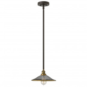 Hinkley - Modello: Rigby - Lampada a sospensione in acciaio diffusore a rete a 1 luce dal design industrial - Colore: Bronzo - Attacco Lampadina: E27 - 1 Lampadina - Watt 100W - Dimmerabile: NO - Grado di Protezione: IP20 - Classe Energetica: A - SKU: HK-RIGBY-P-KZ - Codice EAN: 5024005257615 
