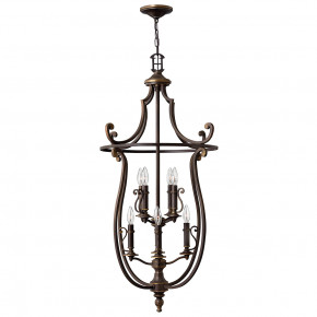 Hinkley - Modello: Plymouth - Lampadario rustico grande in acciaio con diffusore a 8 luci - Colore: Bronzo - Attacco Lampadina: E14 - 8 Lampadine - Watt 60W - Dimmerabile: NO - Grado di Protezione: IP20 - Classe Energetica: A - SKU: HK-PLYMOUTH8-P - Codice EAN: 5024005587705 