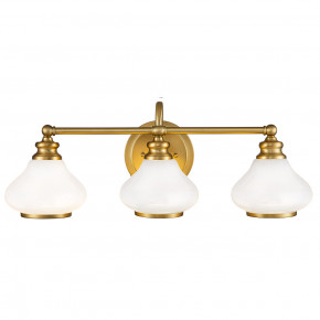 Hinkley - Modello: Ainsley - Lampada da parete a LED per bagno in acciaio con 3 diffusori in vetro - Colore: Ottone - Attacco Lampadina: G9 - 3 Lampadine - Watt 3W - Dimmerabile: NO - Grado di Protezione: IP44 - Classe Energetica: A+ - SKU: HK-AINSLEY3-BATH-BB - Codice EAN: 5024005000662 