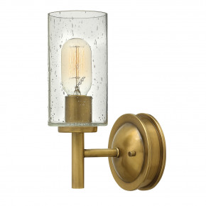 Hinkley - Modello: Collier - Lampada da parete in acciaio diffusore in vetro a 1 luce dal design moderno - Colore: Ottone - Attacco Lampadina: E27 - 1 Lampadina - Watt 100W - Dimmerabile: NO - Grado di Protezione: IP20 - Classe Energetica: A - SKU: HK-COLLIER1 - Codice EAN: 5024005267218 