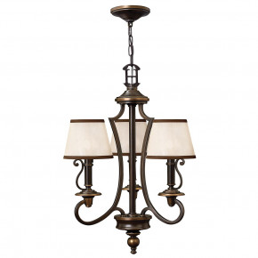 Hinkley - Modello: Plymouth - Lampadario rustico con struttura in acciaio e diffusori in organza a 3 luci - Colore: Bronzo - Attacco Lampadina: E14 - 3 Lampadine - Watt 60W - Dimmerabile: NO - Grado di Protezione: IP20 - Classe Energetica: A - SKU: HK-PLYMOUTH3 - Codice EAN: 5024005587200 