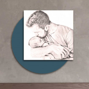 I Dettagli - Modello: Besito - Capezzale moderno in legno con stampa paternità - SKU: QS0006 