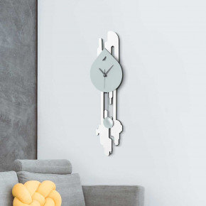 I Dettagli - Modello: Fluid - Orologio da parete a pendolo con struttura in legno dal design elegante - SKU: OP751FLU 