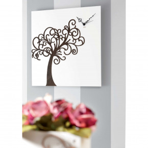 I Dettagli - Modello: Albero della Vita - Orologio da parete quadrato in legno con dettagli in rovere dal design moderno - Colore: Bianco - SKU: OR50501VITA 