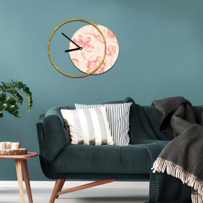 I Dettagli - Modello: Fleur - Orologio da parete rotondo in legno dal design moderno con stampa applicata - Colore: Rosa Antico - SKU: O0012-18