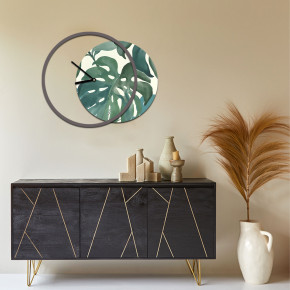 I Dettagli - Modello: Monster - Orologio da parete rotondo in legno dal design moderno con stampa applicata - Colore: Marrone - SKU: O0015-27 