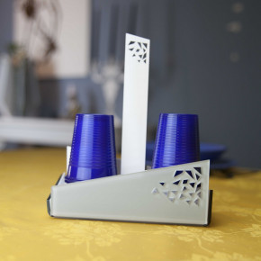 I Dettagli - Modello: Zaniah - Portabicchieri in plexiglass per bicchieri di plastica con doppio scomparto - SKU: CP714