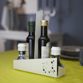 I Dettagli - Modello: Mira - Portacondimenti per sale-pepe-olio-aceto con struttura in plexiglass - SKU: CP612