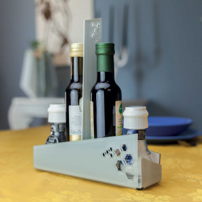 I Dettagli - Modello: Sheliak - Portacondimenti per sale-pepe-olio-aceto con struttura in plexiglass - SKU: CP512 