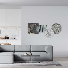 I Dettagli - Modello: Il Bacio - Set di 4 quadri a pannelli di legno dal design moderno incisi a laser - Tema Quadro: Array - Realizzazione Quadro: Pannelli in Legno - SKU: SETILB 