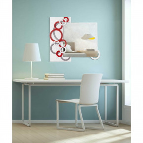 I Dettagli - Modello: Bolle - Specchio da parete cornice in legno design moderno e dalle linee geometriche - Colore: Grigio Chiaro - SKU: SP75651BOL 