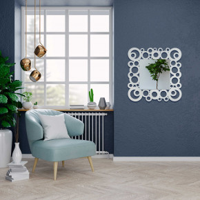 I Dettagli - Modello: Illusion - Specchio da parete piccolo con cornice in legno dalle linee moderne ed eleganti - Colore: Bianco - SKU: SP55551ILL 