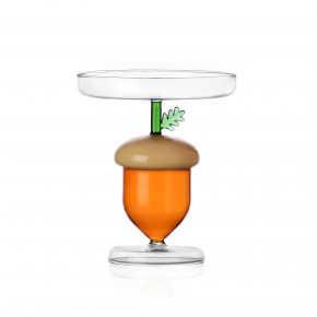 Ichendorf - Modello: Acorns - Alzata moderna in vetro con ghianda - Colore: Marrone/Arancione - SKU: 0935209367 