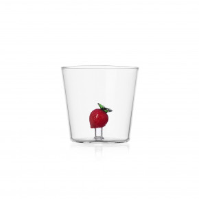 Ichendorf - Modello: Fruits and Flower - Bicchiere tumbler in vetro per acqua con fragola - Colore: Rosso - SKU: 09354240 