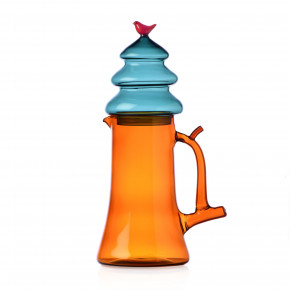 Ichendorf - Modello: Woodland Tales - Brocca in vetro a tema natalizio Albero Natale - Colore: Arancione/Azzurro - SKU: 0935209399