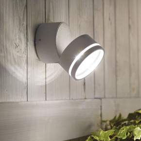 Ideal lux - Modello: Omega - Applique da esterno a led in alluminio e diffusore orientabile in vetro - Attacco Lampadina: Led Integrato - 1 Lampadina - Watt 7W - Lumen 610 - Dimmerabile: NO - Gradi Kelvin 4000k Luce Naturale - Grado di Protezione: IP54 - Classe Energetica: F - SKU: 28548 
